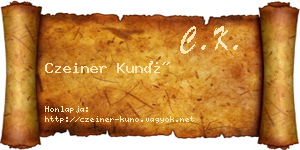 Czeiner Kunó névjegykártya
