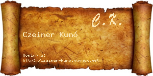 Czeiner Kunó névjegykártya